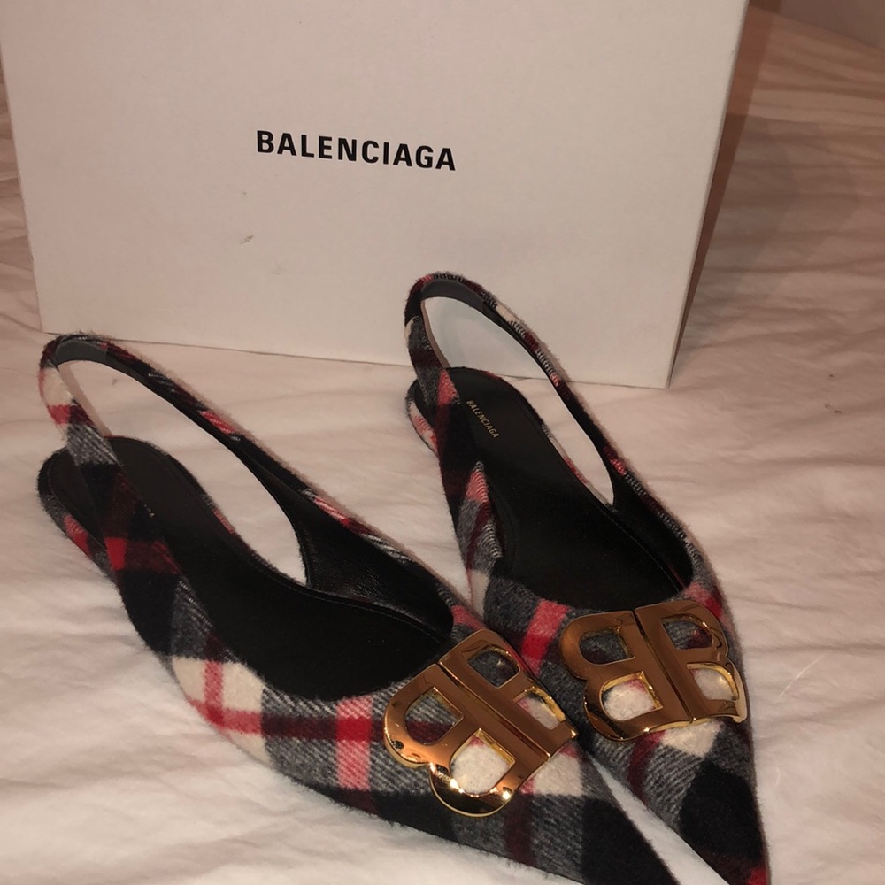 Balenciaga plaid flats